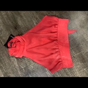 High neck halter crop top